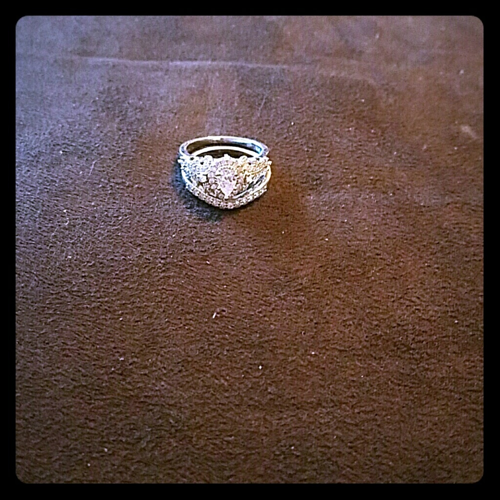Sterling silver wedding set
